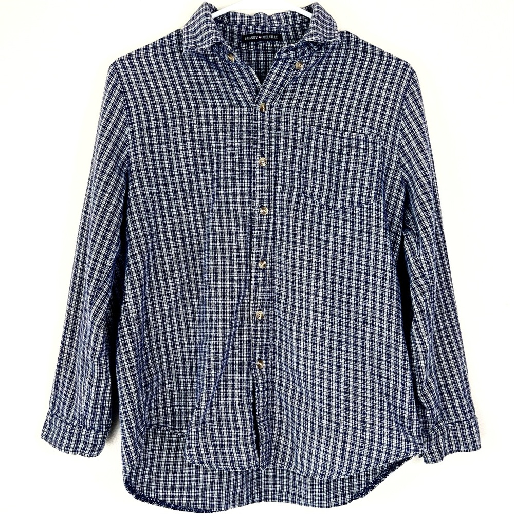 Brandy Melville blue plaid flannel button down - Picture 2 of 7